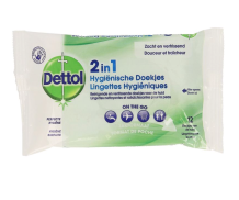 Dettol 2 en 1 lingettes hygiéniques (12 pièces)