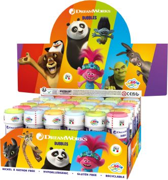 Bellenblazer Dreamworks Shrek, Kung Fu Panda... 36 x 60ml in display topkwaliteit