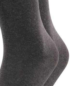 Chaussettes Hommes Esprit Basic Uni 2-Pack Anthracite mélange