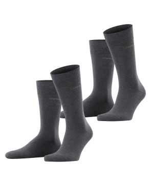 Chaussettes Hommes Esprit Basic Uni 2-Pack Anthracite mélange