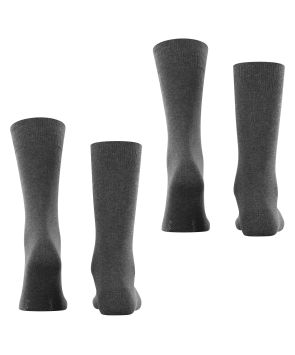 Chaussettes Hommes Esprit Basic Uni 2-Pack Anthracite mélange