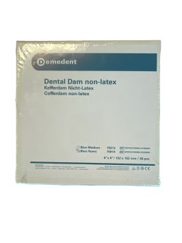 Dental Dam cofferdam non latex blauw Heavy 152 x 152 30 vellen