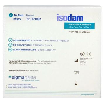 Isodam digues Heavy bleu non-latex 152 x 152 20fls