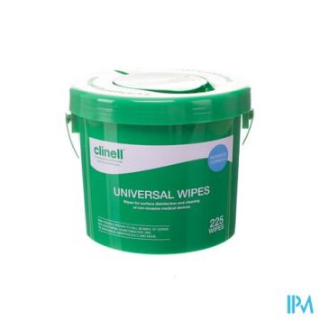 Clinell Universal doekjes Bucket jumbo 26 x26 cm(225 stuks)