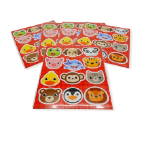 Schattige dieren stickers 12 stickers op vel 10 x11cm120 vellen/doos