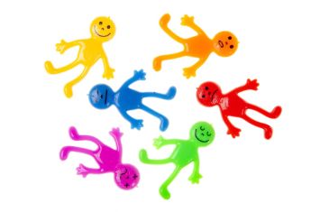 Stretchy smiley men 6 kleuren per 36 stuks