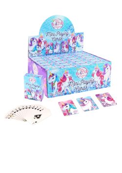 Cartes de jeu Licornes format mini (6 x 4 cm) par 24 jeux en display